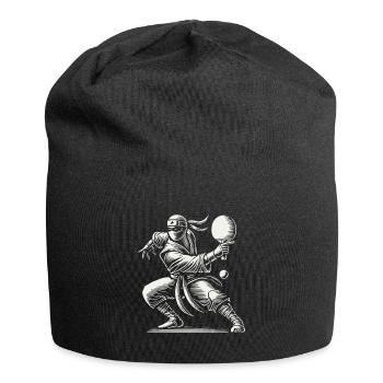 Ninja Table Tennis Master Funny Motif - Jersey Beanie - black - Front