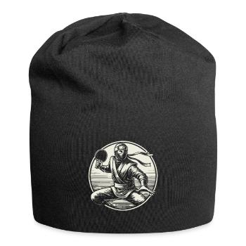 Retro Ninja Table Tennis Player Artwork Design - Jersey Beanie - black - Front