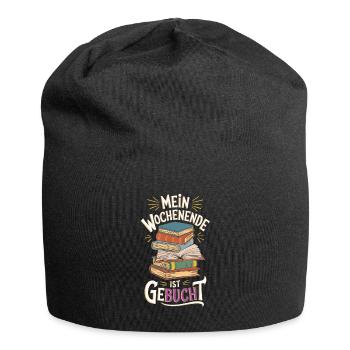Mein Wochenende ist geBUCHt - Jersey-Beanie - Schwarz - Vorne