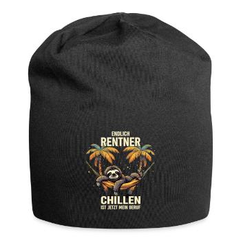 "Finally Pensioner" Chilling Sloth - Jersey Beanie - black - Front