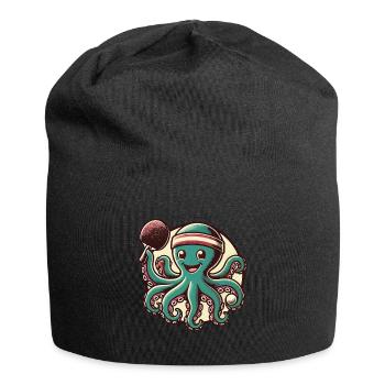 Lustiger Oktopus Tischtennis Cartoon Retro - Jersey-Beanie - Schwarz - Vorne
