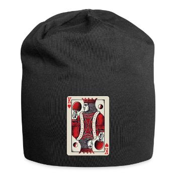 Rétro jouer à la carte tennis de table King style vintage - Bonnet en jersey - noir - Devant