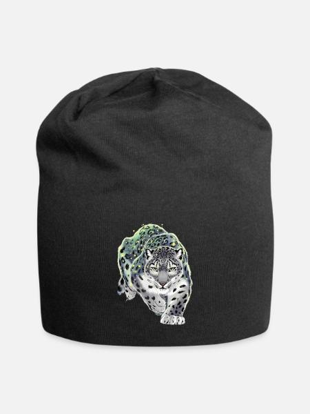 Schneeleopard Leopard Raubkatze - Jersey-Beanie - Schwarz