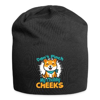 Shiba Inu Don't Pinch My Chubby Cheeks - Jersey Beanie - black - Front