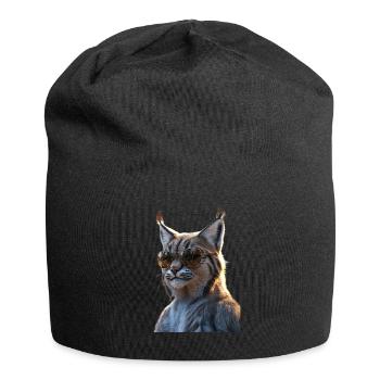 Luchs Lynx Wildkatze Raubkatzen Katzen Süße Luchse - Jersey-Beanie - Schwarz - Vorne
