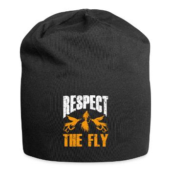 Fliegenbinden Fliegenfischen - Jersey-Beanie - Schwarz - Vorne