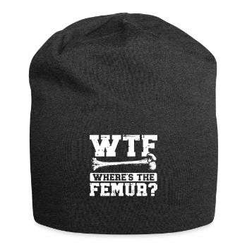 Gebrochener Oberschenkelknochen Gebrochenes Bein - Jersey-Beanie - Anthrazit - Vorne