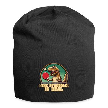Lustiger T-Rex Tischtennis Struggle Spruch - Jersey-Beanie - Schwarz - Vorne