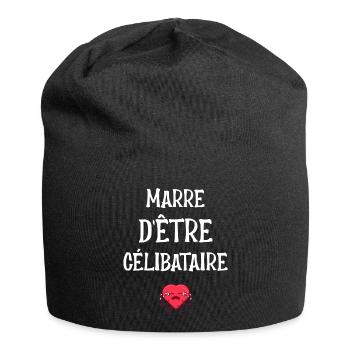 Marre d'être célibataire. Pour les célibataires. - Bonnet en jersey - noir - Devant