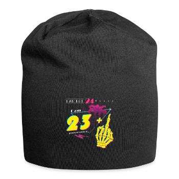 I'm Not 24, I'm 23 + Middle Finger - Retro 2001 - Jersey Beanie - black - Front