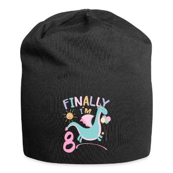8th birthday Girl Dracon 8 Years Old Gifts - Jersey-Beanie - Schwarz - Vorne