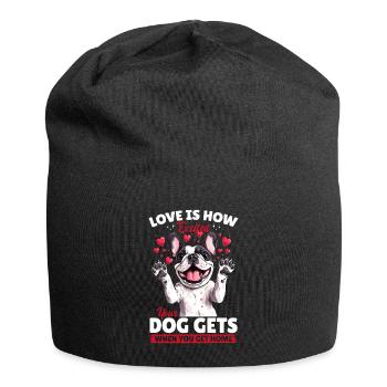 Bouledogue français Frenchie Propriétaire de chien - Bonnet en jersey - noir - Devant