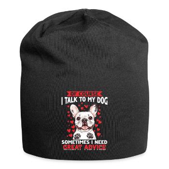 Bouledogue français Frenchie Propriétaire de chien - Bonnet en jersey - noir - Devant