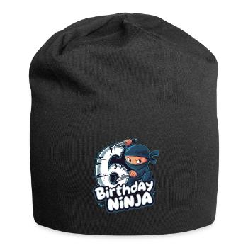 This Little Ninja Is 6 Birthday Shirt - Jersey Beanie - black - Front