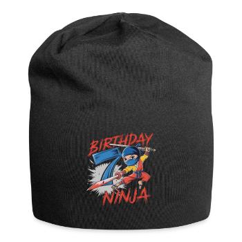 This Little Ninja Is 7 Birthday Shirt - Jersey Beanie - black - Front