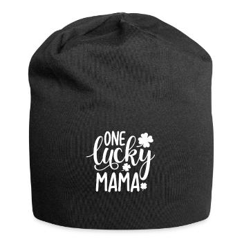 One Lucky Mama - Jersey-Beanie - Schwarz - Vorne