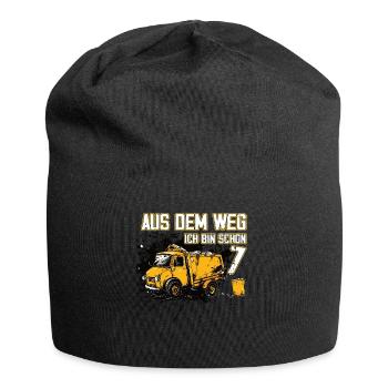7. Geburtstag sieben Jahre Müllauto - Jersey-Beanie - Schwarz - Vorne