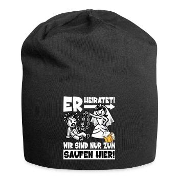 Junggesellenabschied Männer T-Shirt JGA Poltern - Jersey-Beanie - Schwarz - Vorne