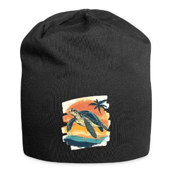 Sea Turtle Retro - Jersey Beanie - black - Front