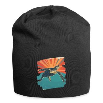 Sea Turtle Retro - Jersey Beanie - black - Front