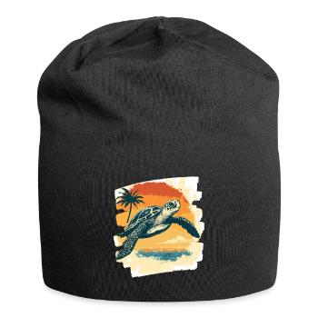 Sea Turtle Retro - Jersey Beanie - black - Front