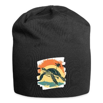 Sea Turtle Retro - Jersey Beanie - black - Front