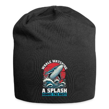 Whale Watching A Splash Above The Marine Animal - Jersey-Beanie - Schwarz - Vorne
