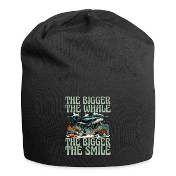 Whale Watching The Bigger The Whale Sea Creatures - Jersey Beanie - black - Front