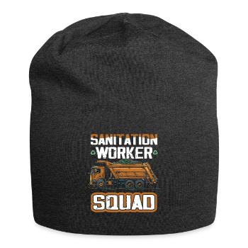 Garbage truck driver for sanitation workers - Jersey Beanie - charcoal grey - Front