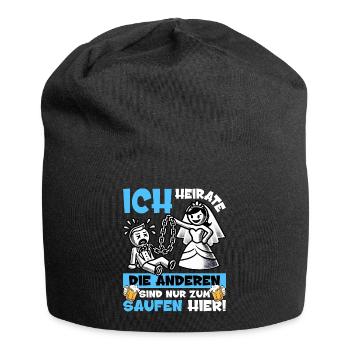 JGA Männer T-Shirt Bräutigam Junggesellenabschied - Jersey-Beanie - Schwarz - Vorne