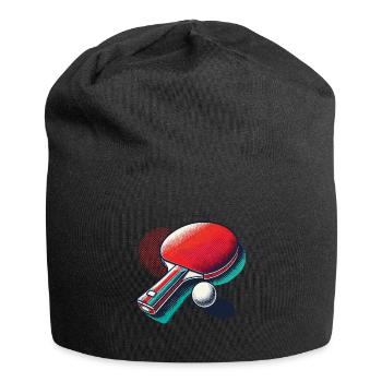 Tennis de table Rétro Vintage Style Raquette de Tennis de Table - Bonnet en jersey - noir - Devant
