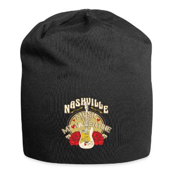 Valentinstag in Nashville Musik - Jersey-Beanie - Schwarz - Vorne