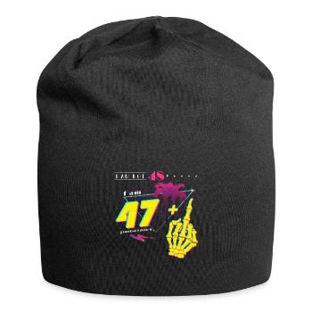 Je n’ai pas 48 ans, j’ai 47 ans + majeur - Vintage Born - Bonnet en jersey - noir - Devant