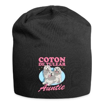 Coton de Tuléar Tante Chien Lover Cadeau - Bonnet en jersey - noir - Devant