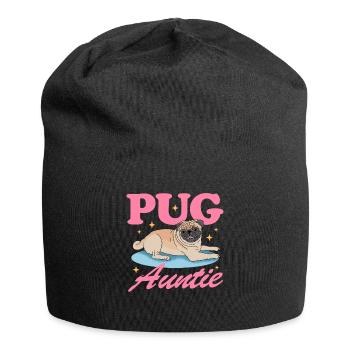 Mops Tante Hundeliebhaber Geschenk - Jersey-Beanie - Schwarz - Vorne