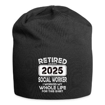 Travailleur social retraité 2025 - Bonnet en jersey - noir - Devant
