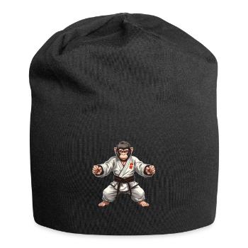 Karate Judo Affe Schimpanse Kampfsport - Jersey-Beanie - Schwarz - Vorne