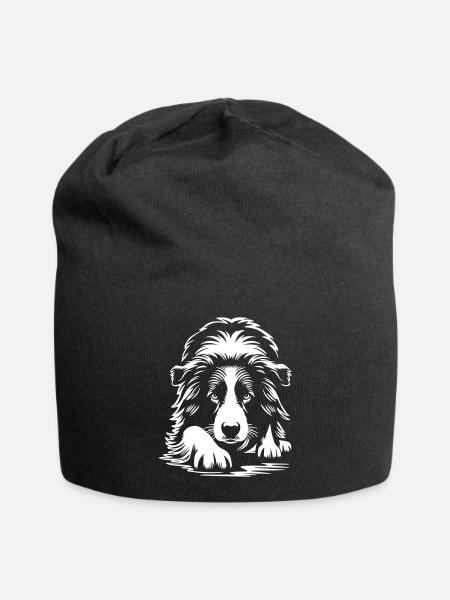 Border Collie "Black Edition" - Jersey-Beanie - Schwarz
