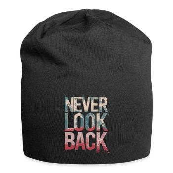 Never Look Back Ermutigendes Motivationszitat - Jersey-Beanie - Schwarz - Vorne