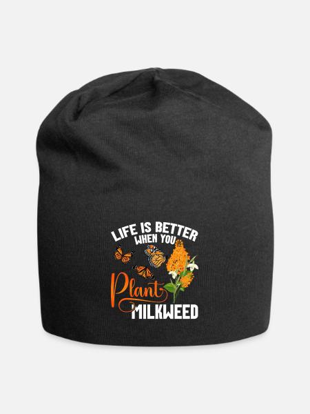 Butterflies The Monarch Butterfly Milkweed Monarch - Jersey-Beanie - Schwarz