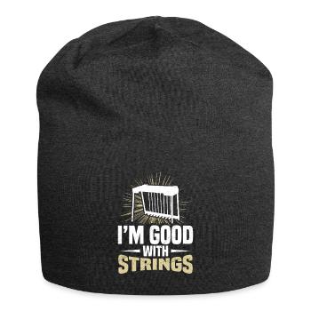 Ich Bin Gut Mit Saiten - Jersey-Beanie - Anthrazit - Vorne