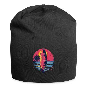 Surfbrett Synthwave - Jersey-Beanie - Schwarz - Vorne