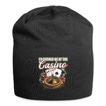 Glücksspielhaus Casino Nacht Eher Im Casino - Jersey-Beanie - Schwarz - Vorne