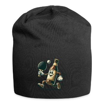 Lustige Bierflasche Tischtennis Spaß Design - Jersey-Beanie - Schwarz - Vorne