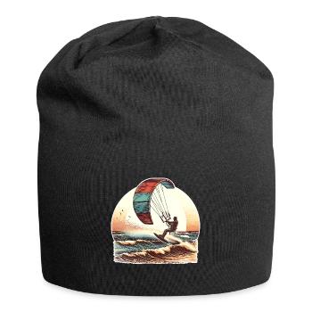 Kitesurf Kitesurfer Kiteboard - Jersey-Beanie - Schwarz - Vorne