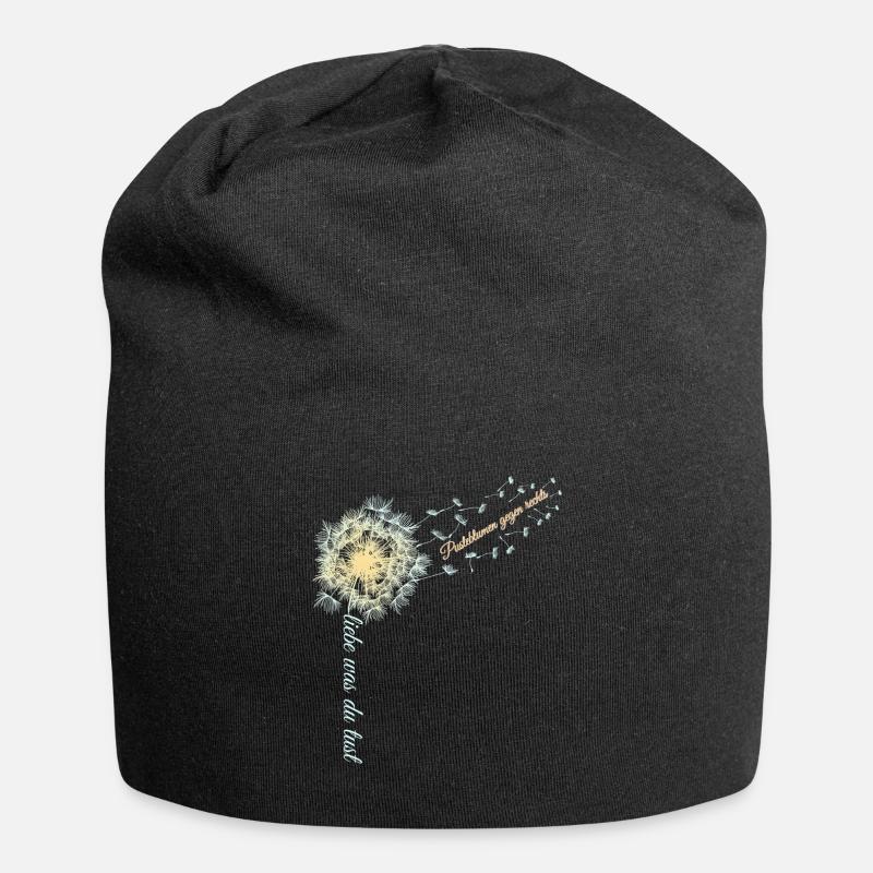 Pusteblumen gegen rechts - Jersey-Beanie - Schwarz