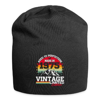 Born in 1975 Vintage Birthday Gift - Jersey Beanie - black - Front