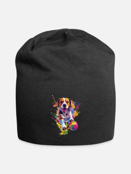 Beagle - Jersey-Beanie - Schwarz
