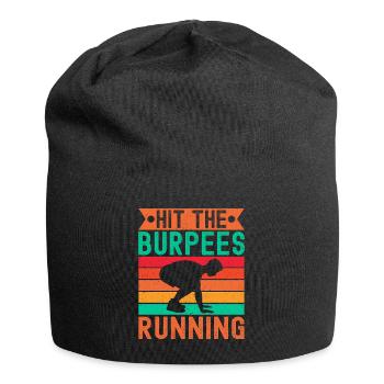 Les fanatiques de fitness se lancent dans les burpees en courant - Bonnet en jersey - noir - Devant