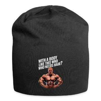 Bald men dad With a body like this who needs hair - Jersey-Beanie - Schwarz - Vorne